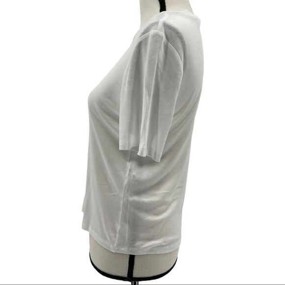Zara Women's White Short Sleeve Crewneck Lightweight T-Shirt Size Large L - Picture 2 of 12